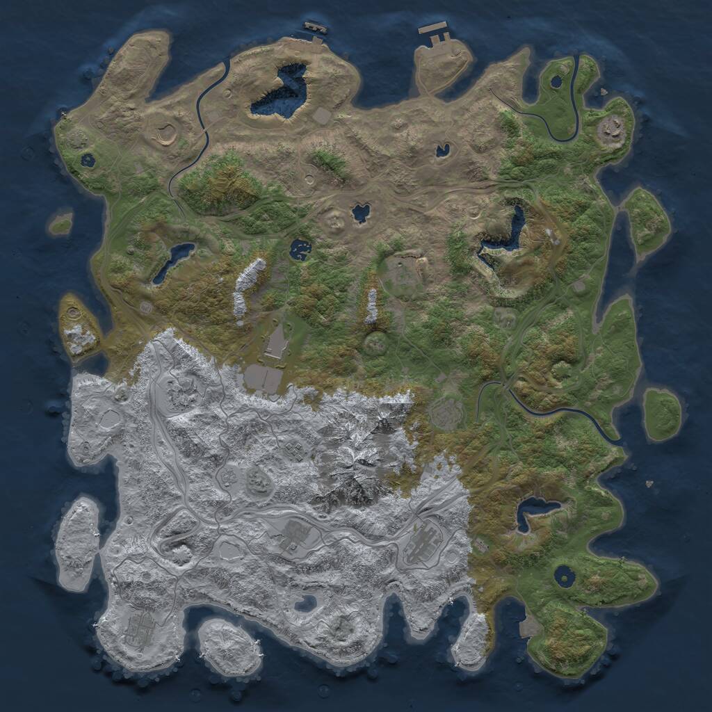 Rust Map: Procedural Map, Size: 5000, Seed: 56871127, 17 Monuments