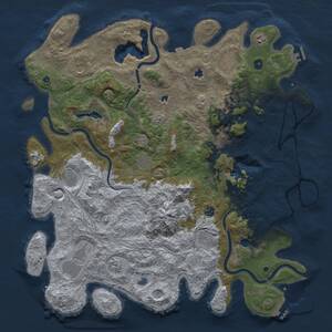 Thumbnail Rust Map: Procedural Map, Size: 5000, Seed: 56871127, 17 Monuments