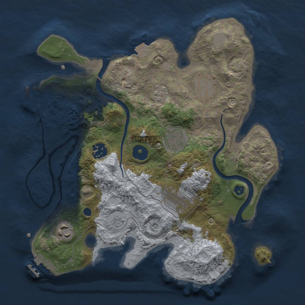Rust Map: Procedural Map, Size: 3000, Seed: 470538568, 12 Monuments