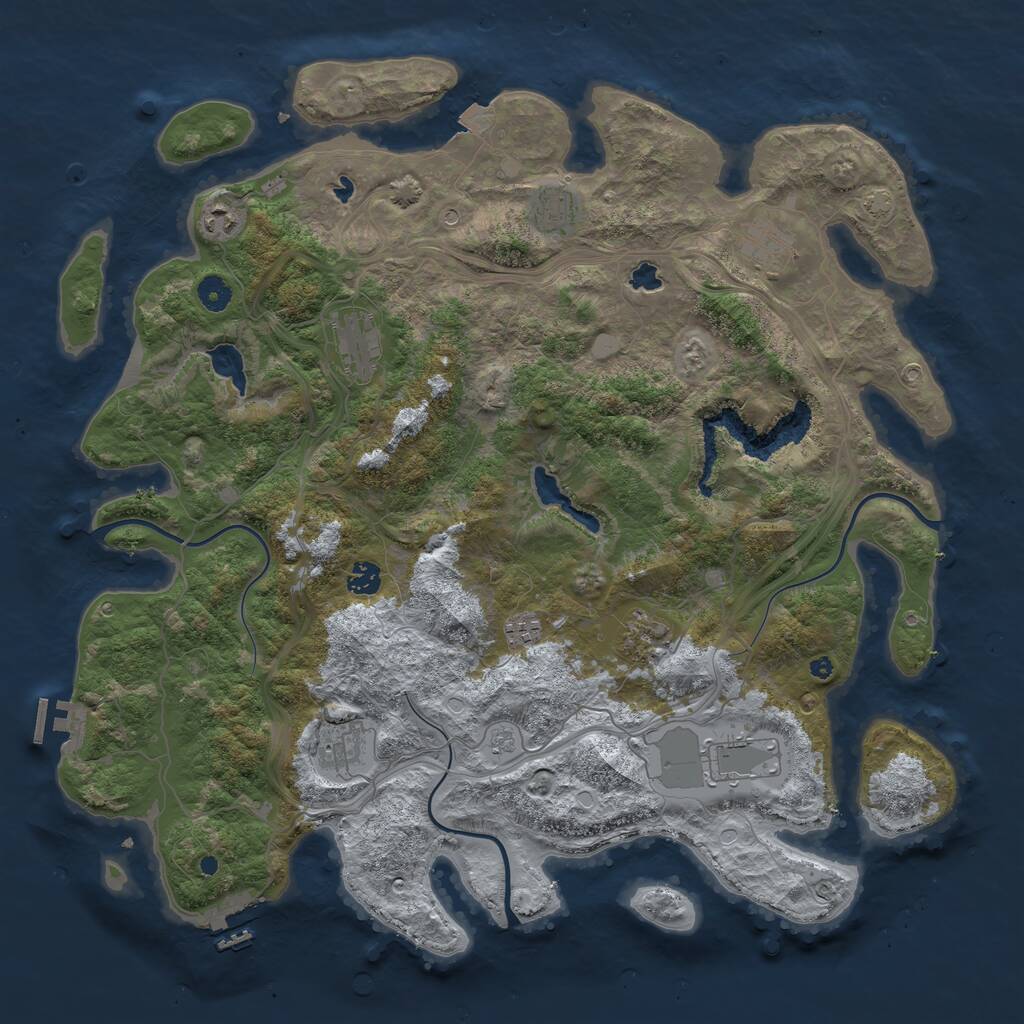 Rust Map: Procedural Map, Size: 4500, Seed: 47597510, 15 Monuments