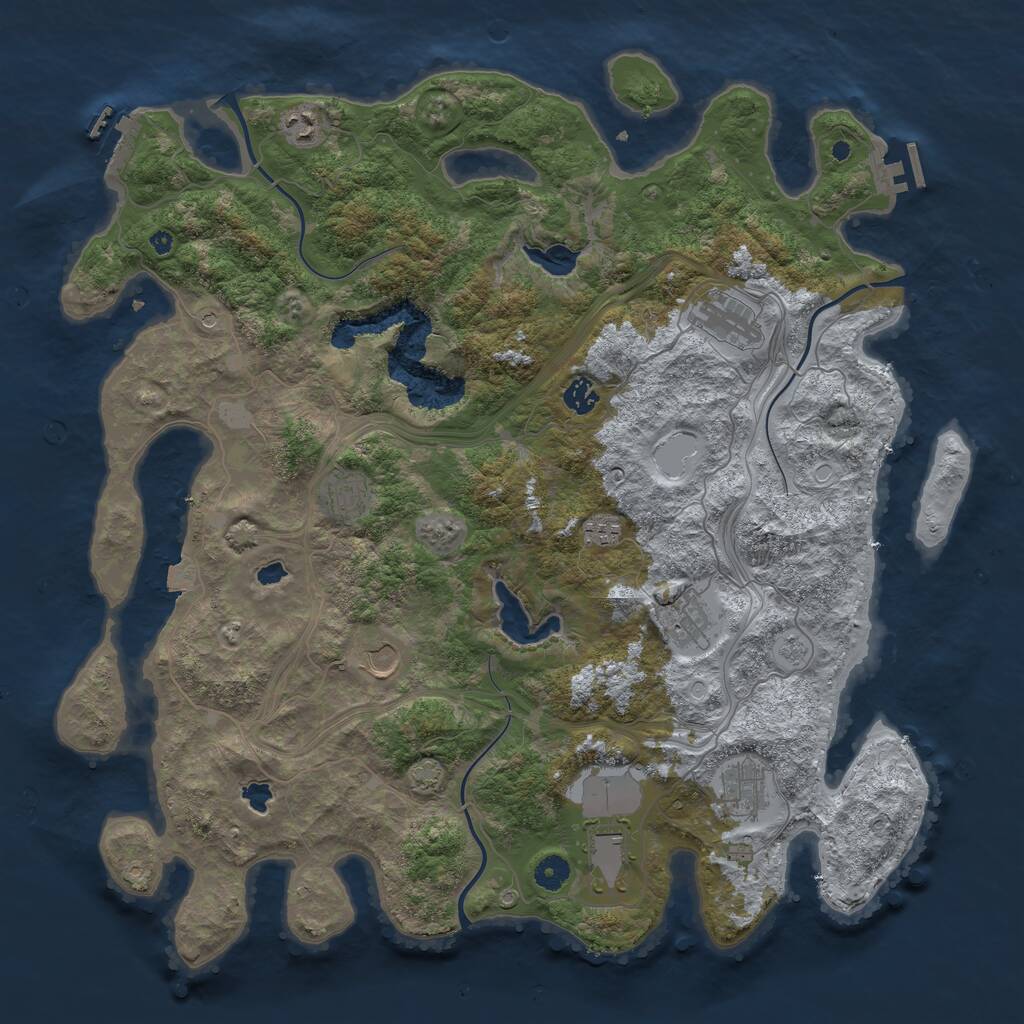 Rust Map: Procedural Map, Size: 4500, Seed: 101110206, 15 Monuments