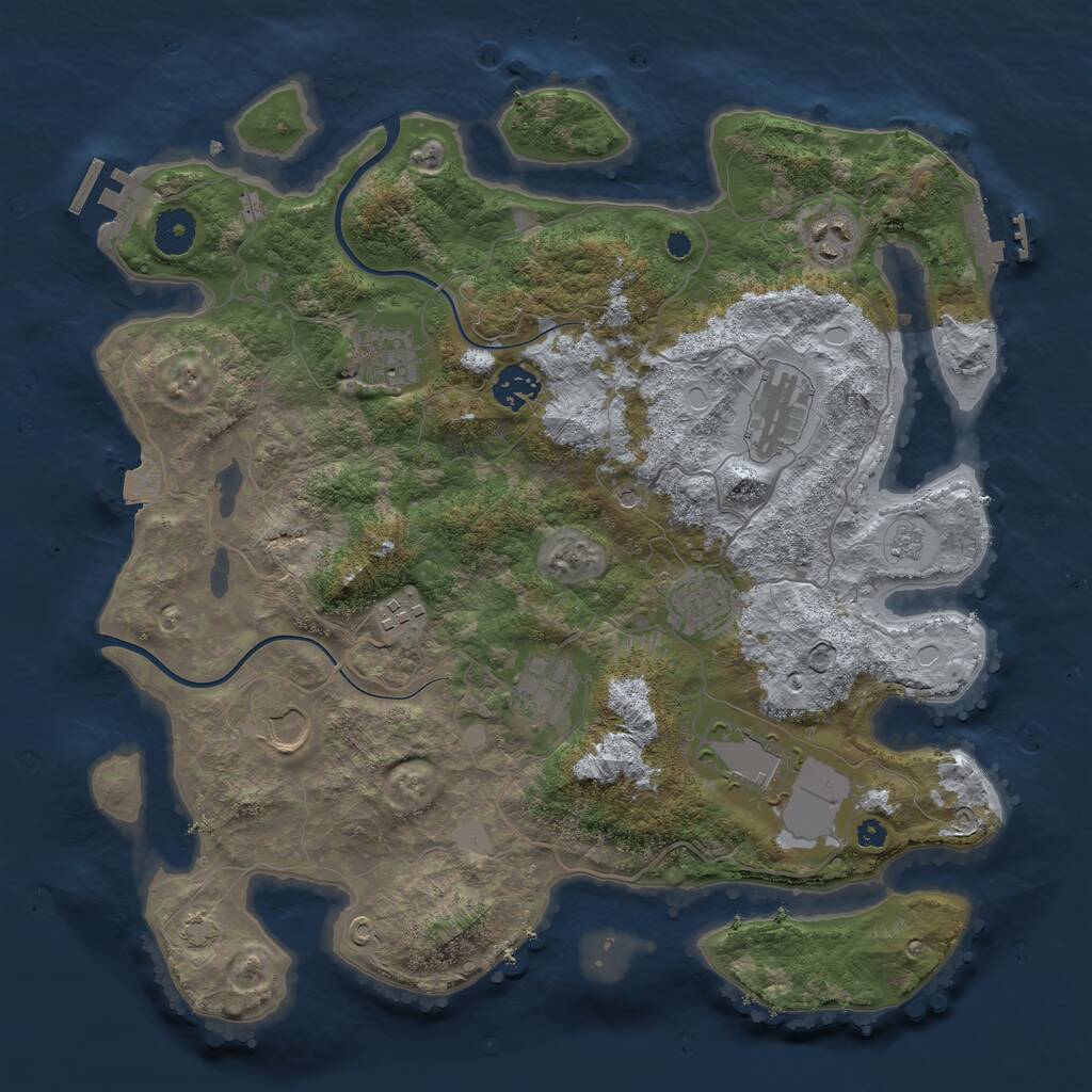 Rust Map: Procedural Map, Size: 3700, Seed: 754273489, 15 Monuments