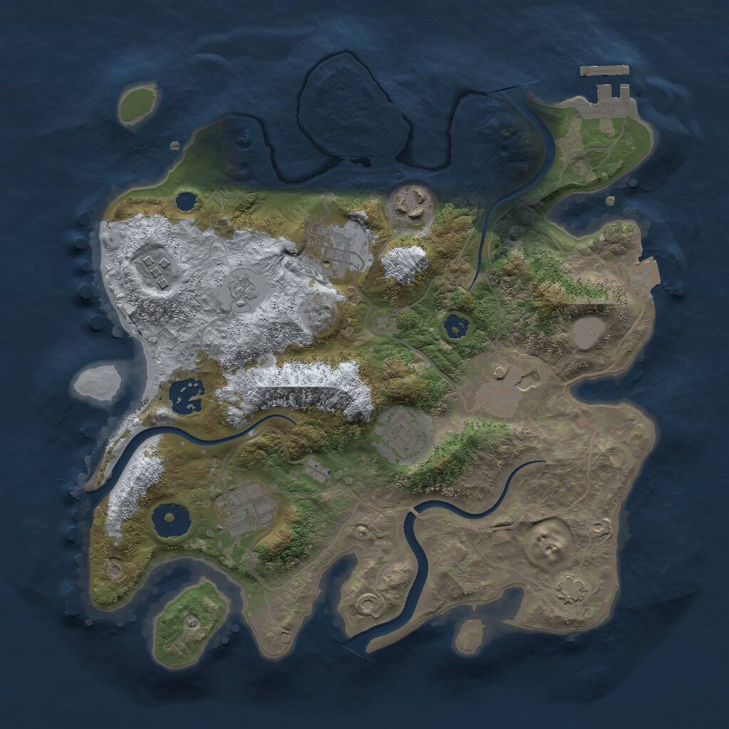 Rust Map: Procedural Map, Size: 3000, Seed: 28797, 11 Monuments