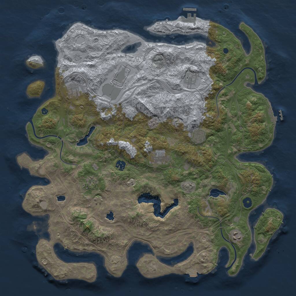 Rust Map: Procedural Map, Size: 4500, Seed: 1470338276, 15 Monuments