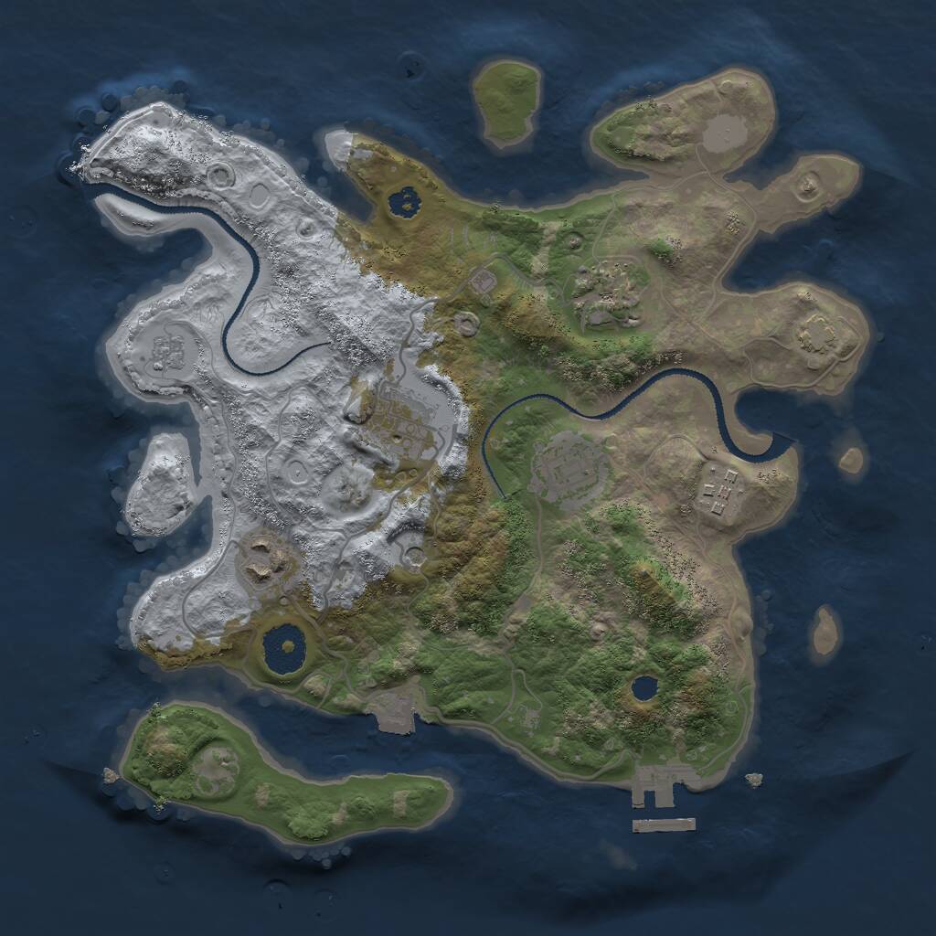Rust Map: Procedural Map, Size: 3000, Seed: 1006178880, 12 Monuments