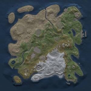 Thumbnail Rust Map: Procedural Map, Size: 3500, Seed: 1451358776, 15 Monuments