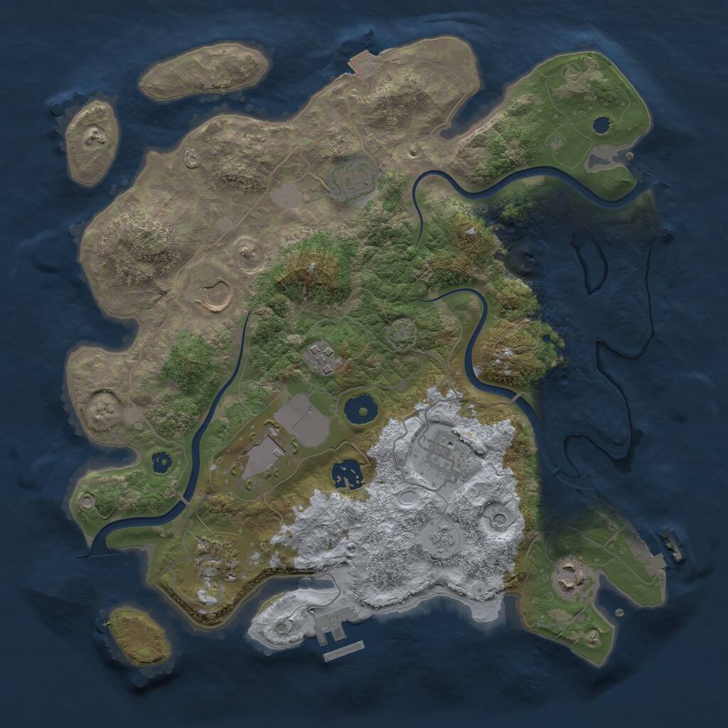Rust Map: Procedural Map, Size: 3500, Seed: 1451358776, 14 Monuments