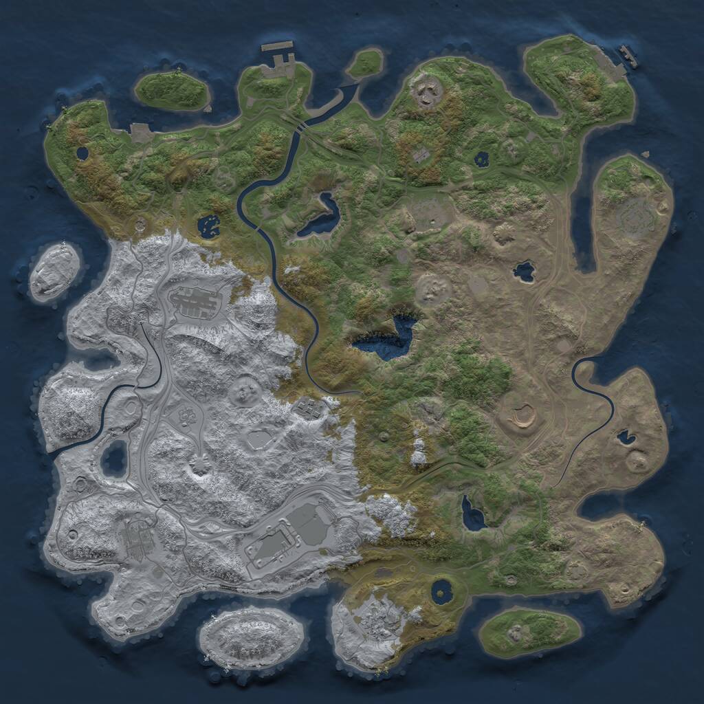 Rust Map: Procedural Map, Size: 4500, Seed: 434479509, 16 Monuments