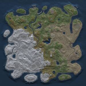 Thumbnail Rust Map: Procedural Map, Size: 4500, Seed: 434479509, 16 Monuments