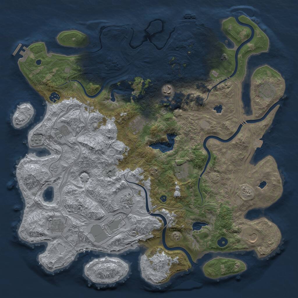 Rust Map: Procedural Map, Size: 4500, Seed: 434479509, 17 Monuments