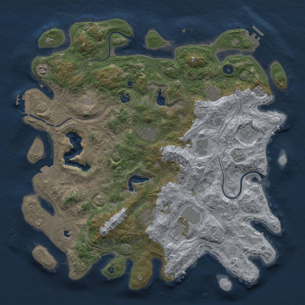 Rust Map: Procedural Map, Size: 4500, Seed: 653561489, 15 Monuments