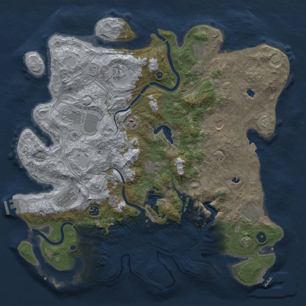 Rust Map: Procedural Map, Size: 4500, Seed: 31050606, 16 Monuments