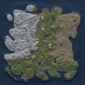 Thumbnail Rust Map: Procedural Map, Size: 4500, Seed: 31050606, 17 Monuments