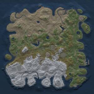 Thumbnail Rust Map: Procedural Map, Size: 4250, Seed: 989952926, 16 Monuments