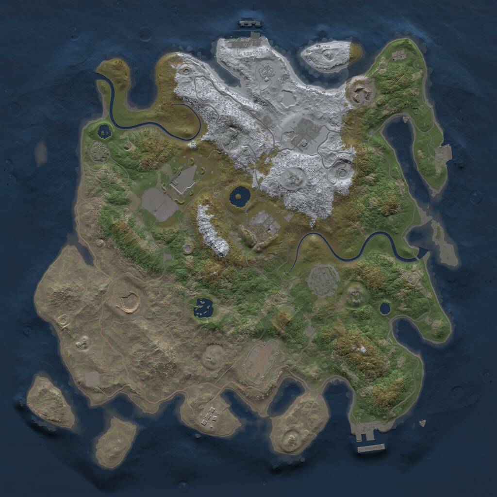 Rust Map: Procedural Map, Size: 3700, Seed: 1826137566, 15 Monuments