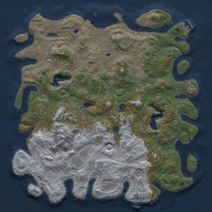 Thumbnail Rust Map: Procedural Map, Size: 5000, Seed: 1299977936, 16 Monuments