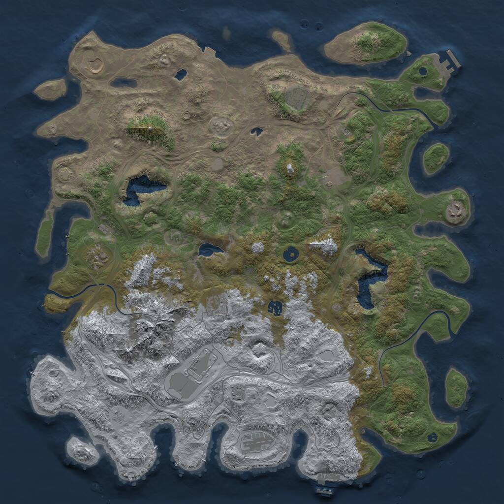 Rust Map: Procedural Map, Size: 5000, Seed: 1299977936, 16 Monuments