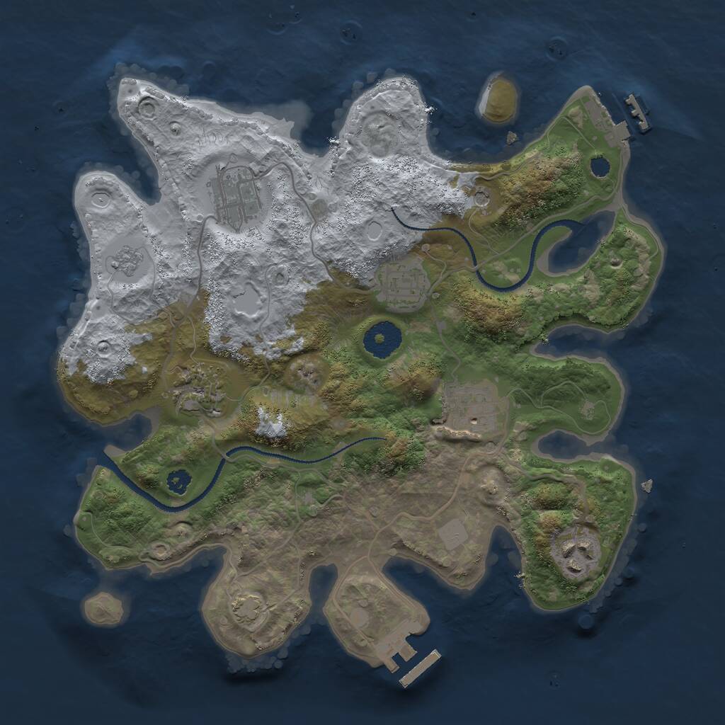 Rust Map: Procedural Map, Size: 3000, Seed: 578321016, 11 Monuments