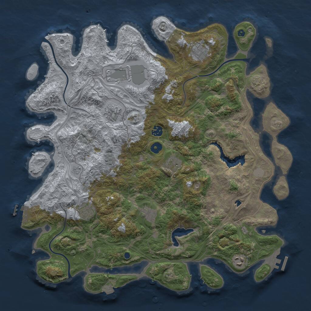 Rust Map: Procedural Map, Size: 4250, Seed: 452457, 15 Monuments