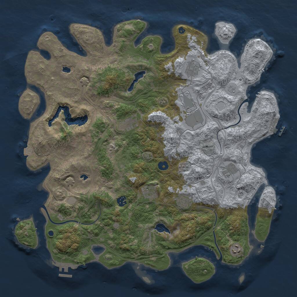 Rust Map: Procedural Map, Size: 4500, Seed: 1802927559, 15 Monuments