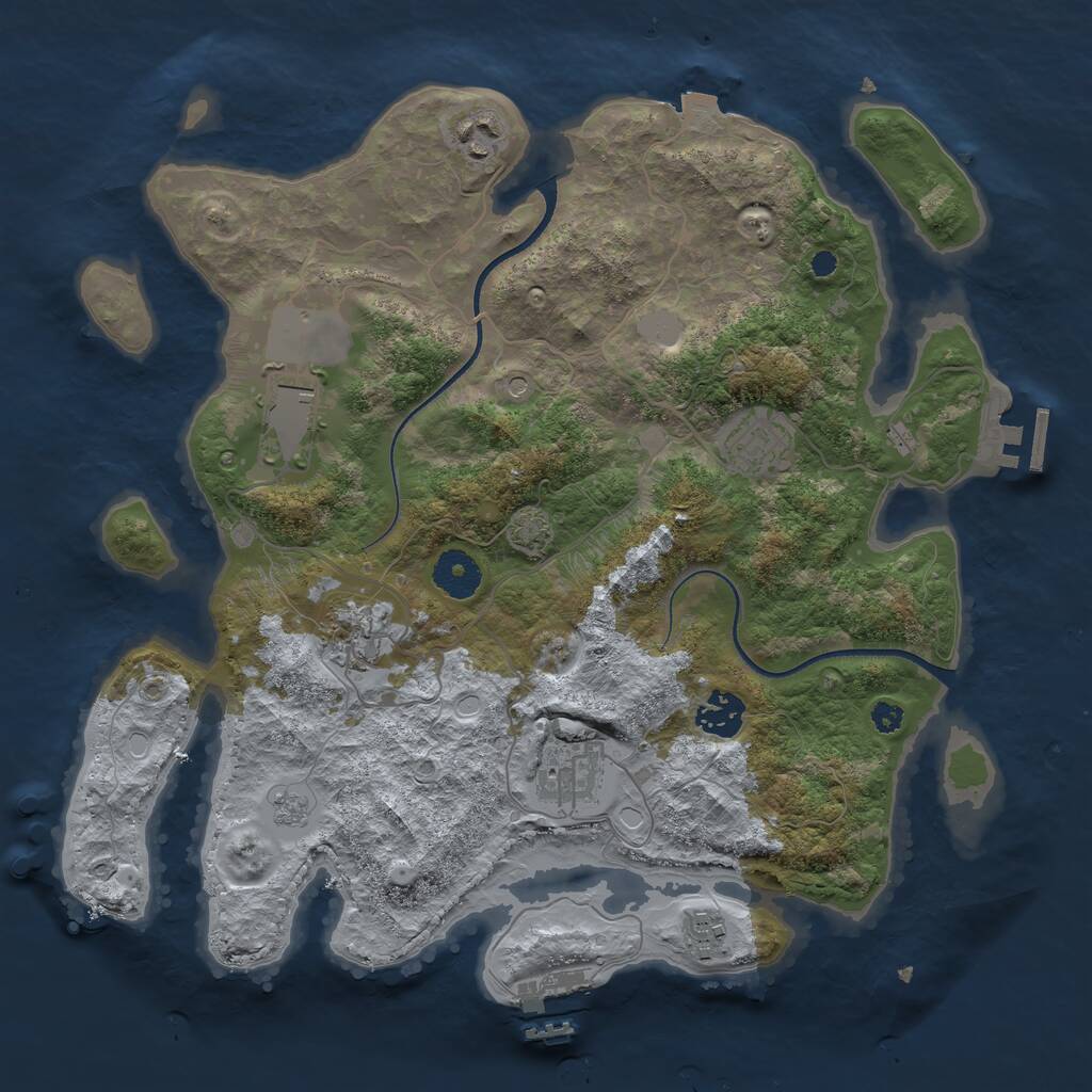 Rust Map: Procedural Map, Size: 3500, Seed: 18254899, 13 Monuments