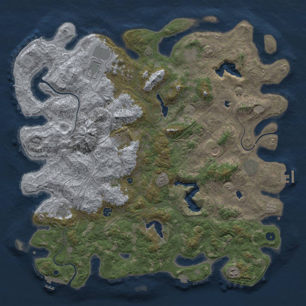 Rust Map: Procedural Map, Size: 5000, Seed: 81407218, 16 Monuments