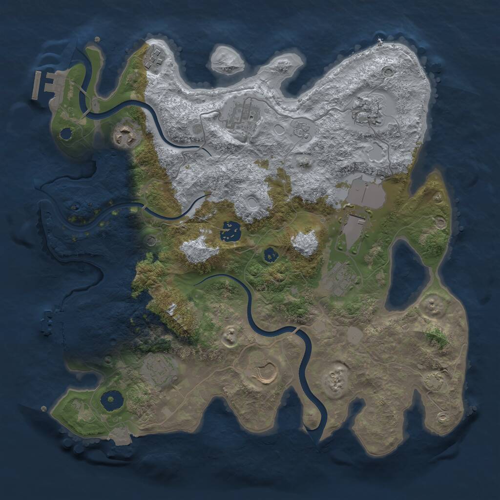 Rust Map: Procedural Map, Size: 3500, Seed: 2013205228, 15 Monuments