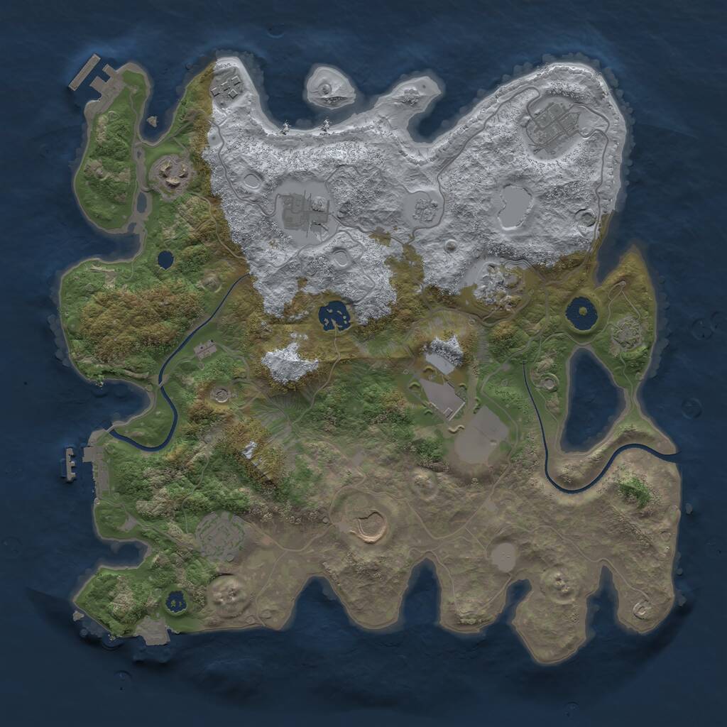 Rust Map: Procedural Map, Size: 3500, Seed: 2013205228, 15 Monuments