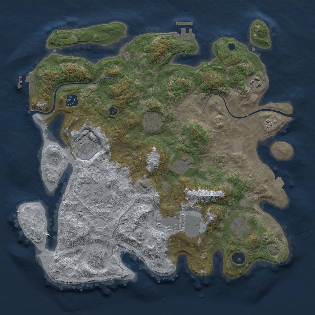 Rust Map: Procedural Map, Size: 3750, Seed: 996058652, 15 Monuments