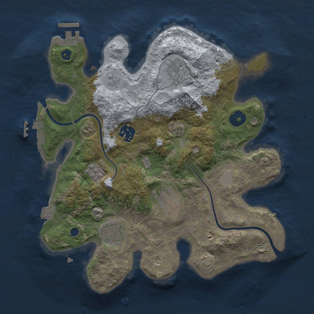 Rust Map: Procedural Map, Size: 3000, Seed: 1196296706, 11 Monuments