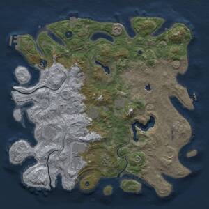 Thumbnail Rust Map: Procedural Map, Size: 4250, Seed: 16835598, 15 Monuments