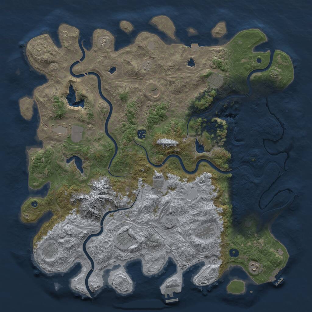 Rust Map: Procedural Map, Size: 5000, Seed: 793280572, 16 Monuments