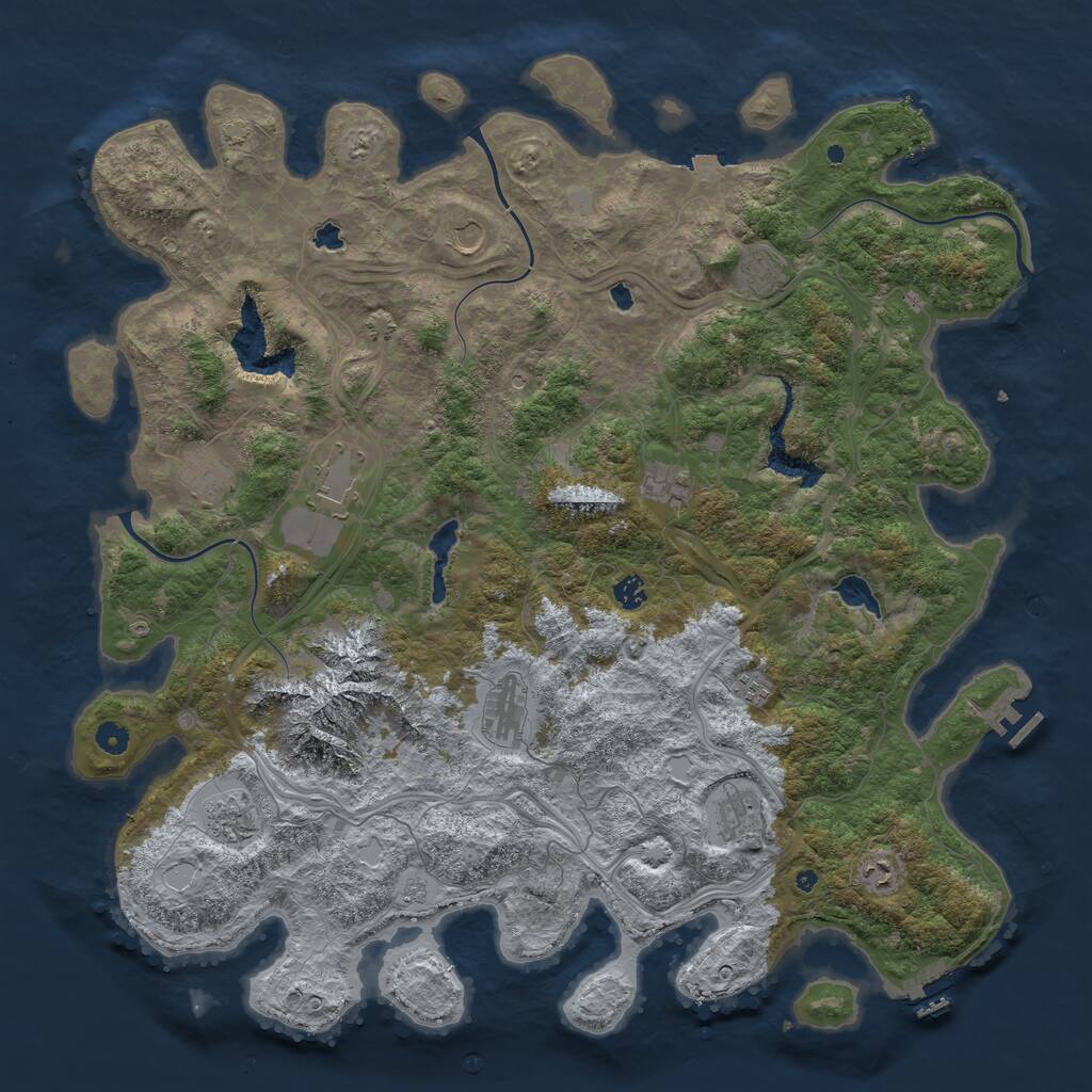 Rust Map: Procedural Map, Size: 5000, Seed: 793280572, 17 Monuments