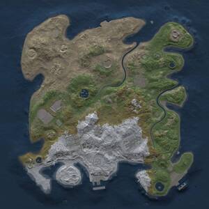 Thumbnail Rust Map: Procedural Map, Size: 3500, Seed: 76587979, 15 Monuments