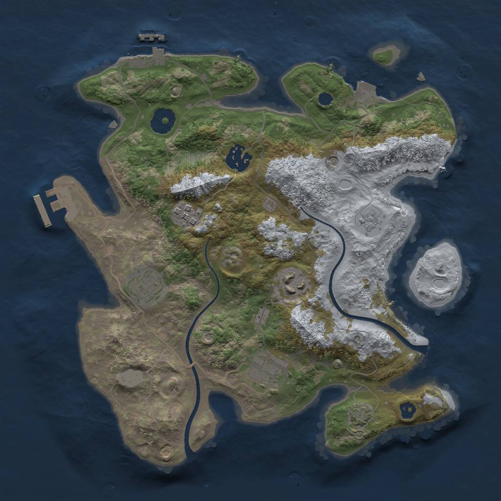 Rust Map: Procedural Map, Size: 3000, Seed: 1145184112, 11 Monuments