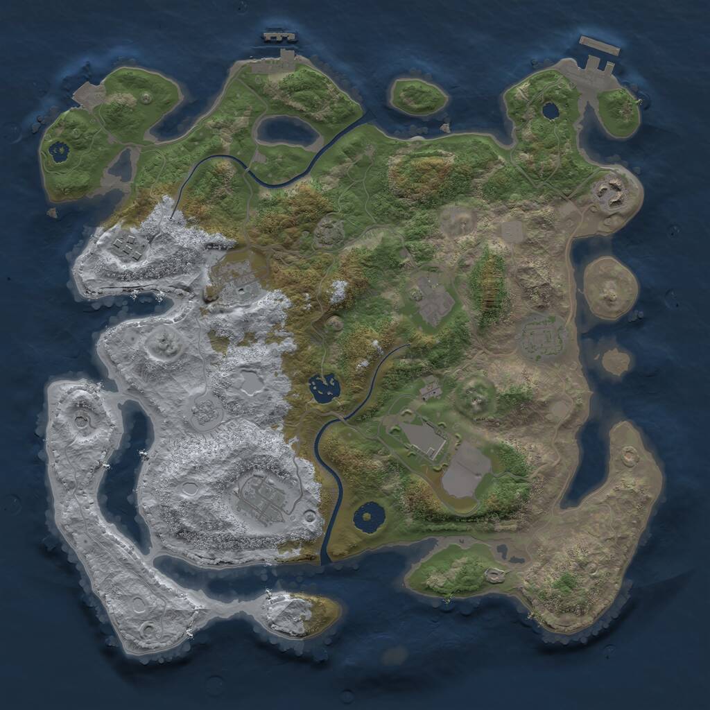 Rust Map: Procedural Map, Size: 3500, Seed: 1831010066, 14 Monuments