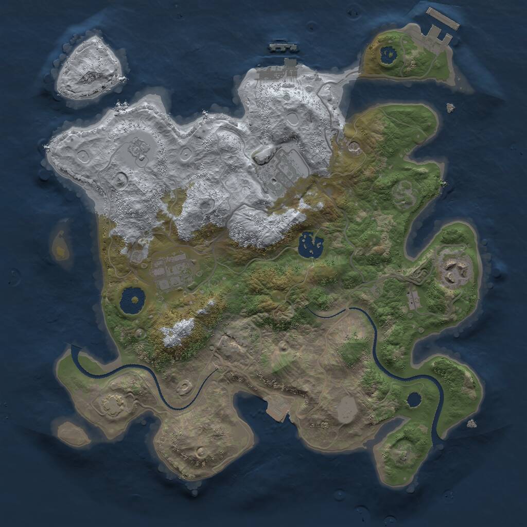 Rust Map: Procedural Map, Size: 3000, Seed: 1527112653, 10 Monuments