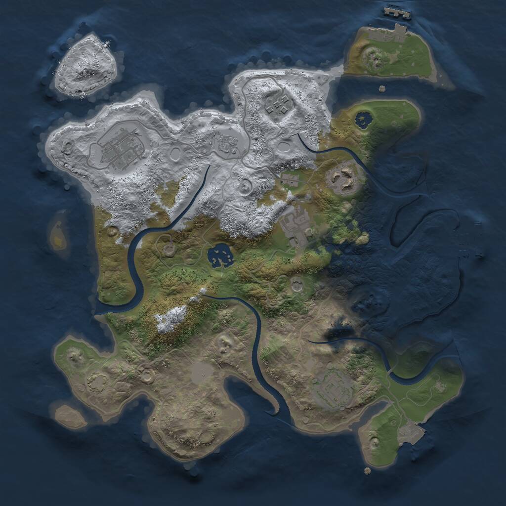 Rust Map: Procedural Map, Size: 3000, Seed: 1527112653, 12 Monuments