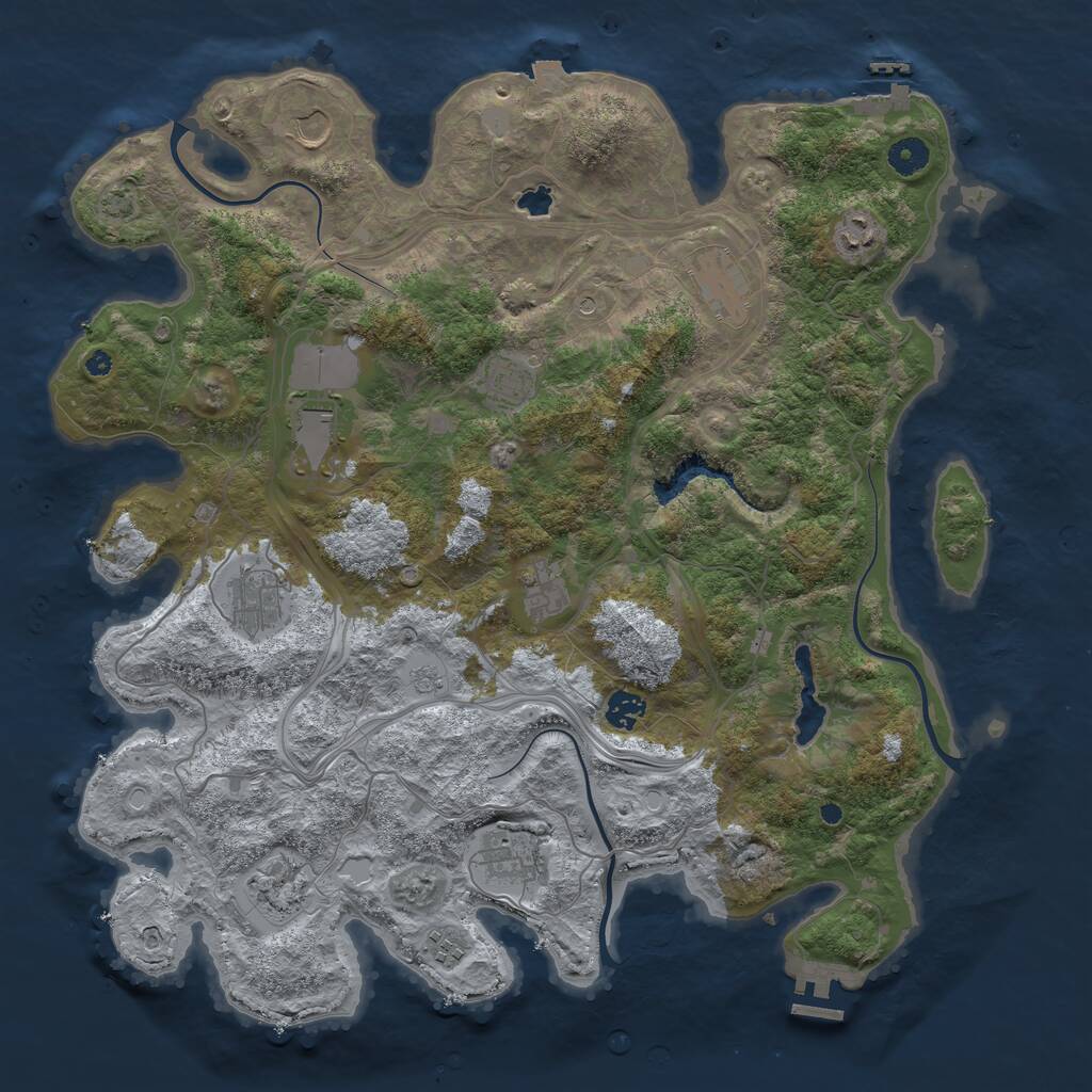 Rust Map: Procedural Map, Size: 4250, Seed: 672728726, 17 Monuments