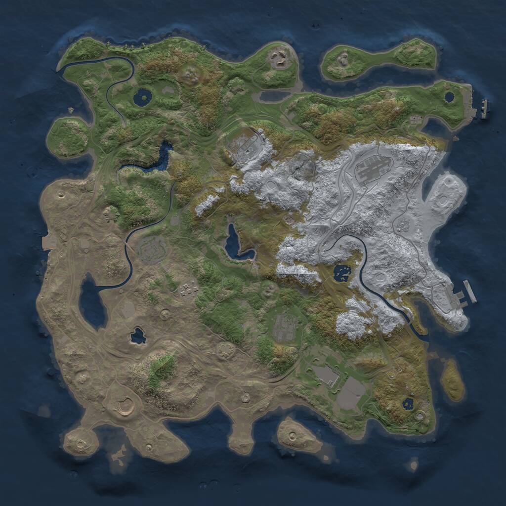 Rust Map: Procedural Map, Size: 4250, Seed: 1553452485, 15 Monuments