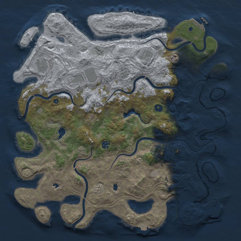 Rust Map: Procedural Map, Size: 4500, Seed: 7654221, 13 Monuments