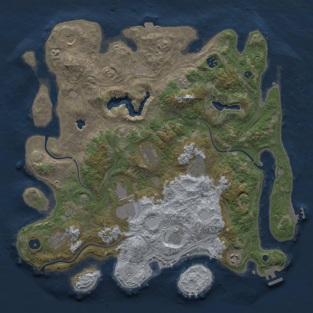 Rust Map: Procedural Map, Size: 4250, Seed: 113485343, 15 Monuments