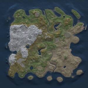 Thumbnail Rust Map: Procedural Map, Size: 4000, Seed: 1401694527, 14 Monuments