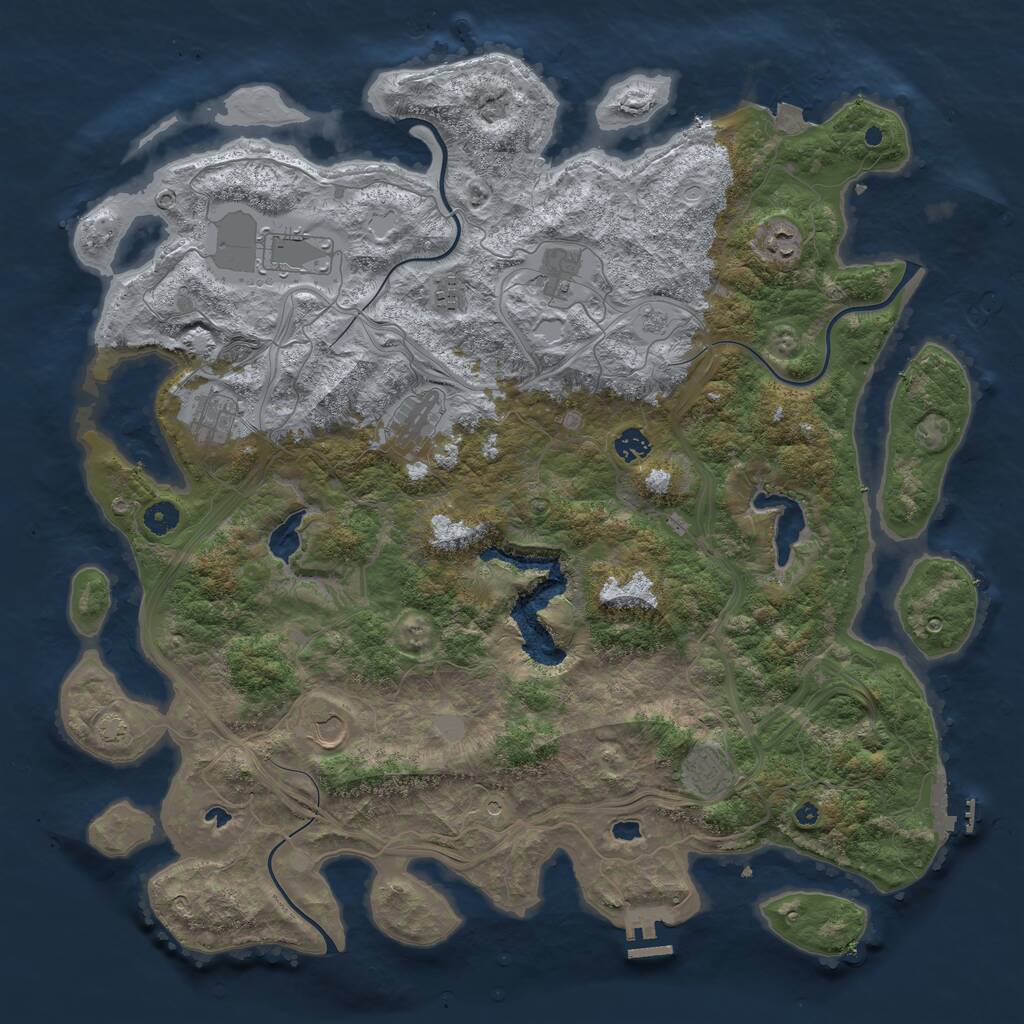 Rust Map: Procedural Map, Size: 4600, Seed: 57571071, 15 Monuments