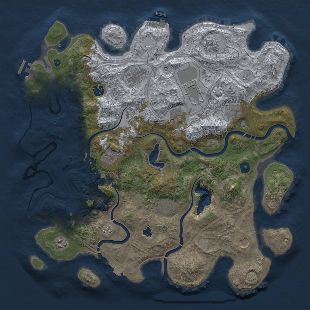 Rust Map: Procedural Map, Size: 4250, Seed: 268210767, 17 Monuments