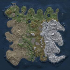 Thumbnail Rust Map: Procedural Map, Size: 3500, Seed: 51896777, 16 Monuments