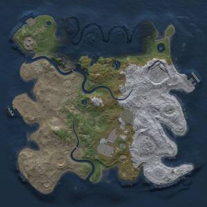 Thumbnail Rust Map: Procedural Map, Size: 3500, Seed: 51896777, 15 Monuments