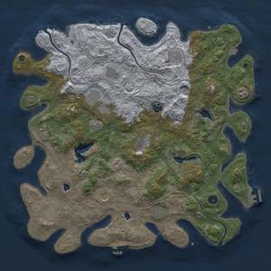 Thumbnail Rust Map: Procedural Map, Size: 4500, Seed: 1947721028, 17 Monuments