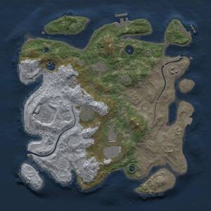 Thumbnail Rust Map: Procedural Map, Size: 3500, Seed: 657773567, 13 Monuments