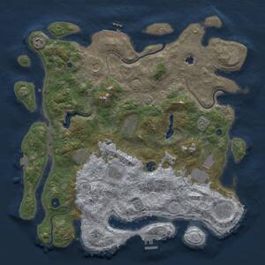 Thumbnail Rust Map: Procedural Map, Size: 4200, Seed: 1490511477, 15 Monuments